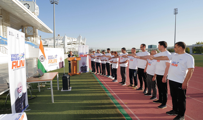 Viksit Bharat Run 2025 organized by Embassy of India in Ashgabat on 30 September 2025