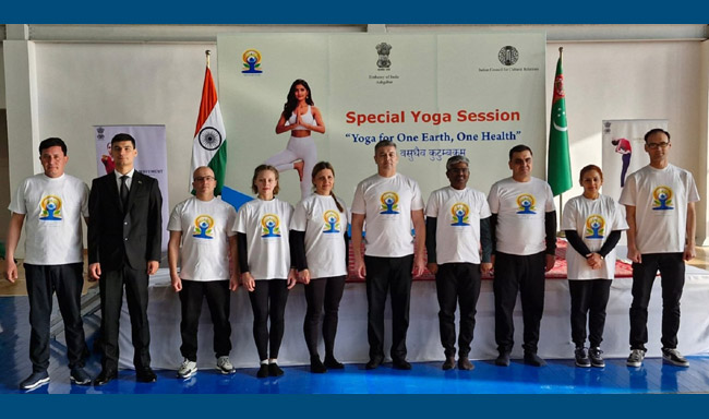 Embassy of India organized a Special Yoga Session in Mary.