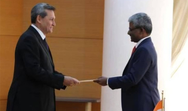 Ambassador-designate H.E. Mr. Bandaru Wilsonbabu presented a copy of his Letter of Credence to FM H.E. Mr. Rashid Meredov (20 Oct 2025).