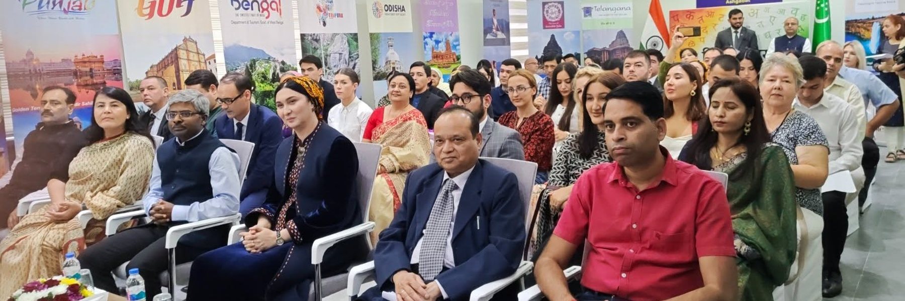 Guests attending the Hindi Day celebration at the Embassy of India, Ashgabat