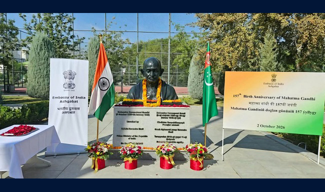 Celebration of the 157th birth anniversary of Mahatma Gandhi by the Embassy of India, Ashgabat